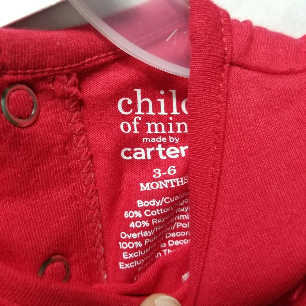 NWT CHILD OF MINE BY CARTER'S 3-PIECE RED GIRL'S DRESS SET SIZE 3 TO 6 M…